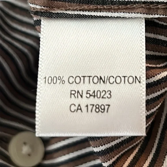 Banana Republic Brown Striped Slim Fit Shirt Size Small 14-14.5 - Picture 6 of 7